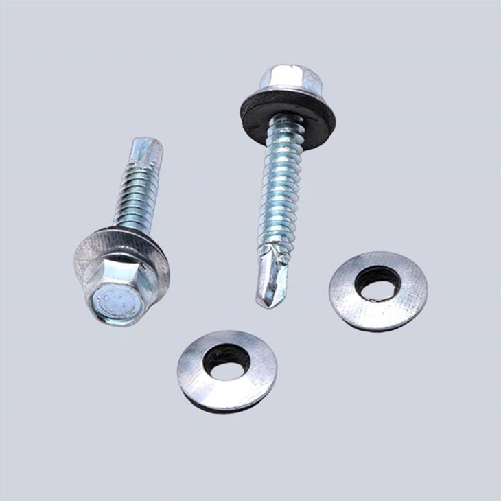 Hex Flange Head Self Drilling Screw with Round EPDM Washer